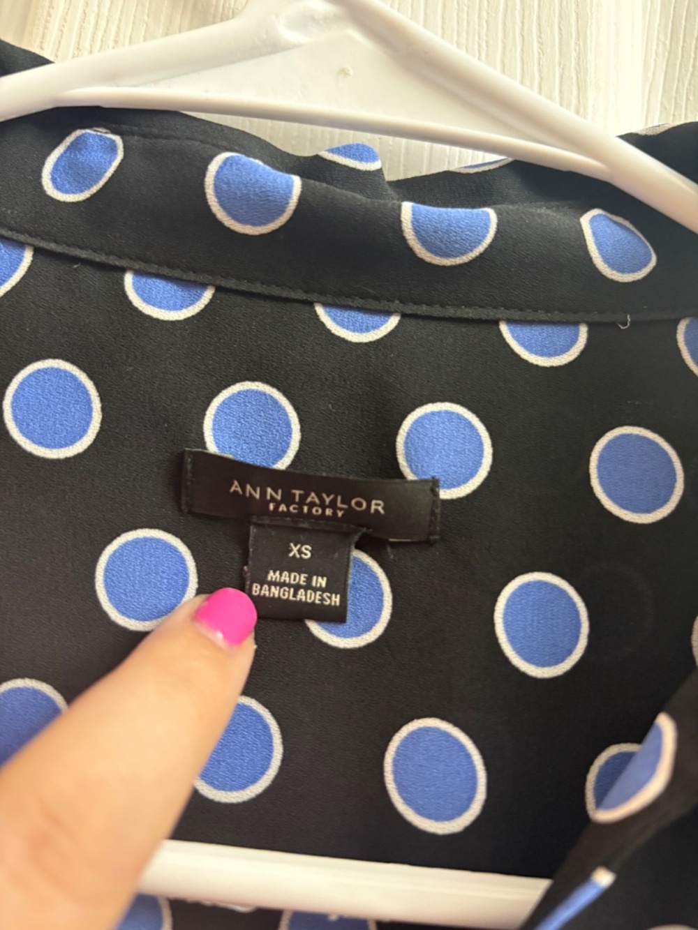Ann Taylor Polka Dot Long Sleeve Blouse - Picture 5 of 5